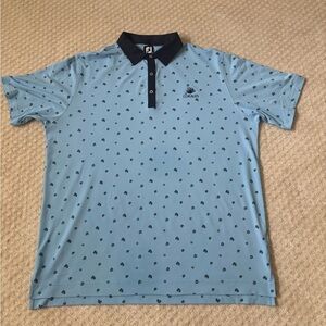 FootJoy Blue Polka Dot Polo Shirt